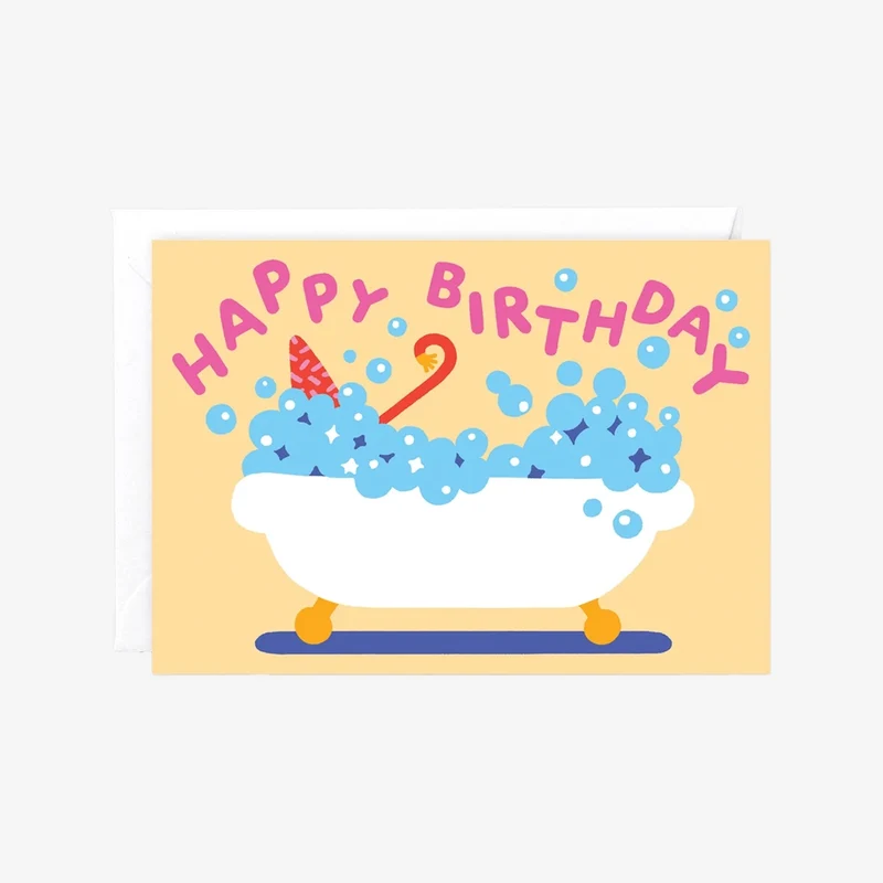 Happy Birthday Bubble Bath Grußkarte