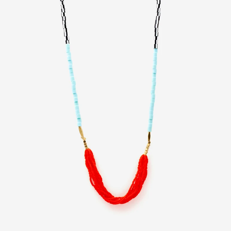 Pop Necklace Red + Light Blue