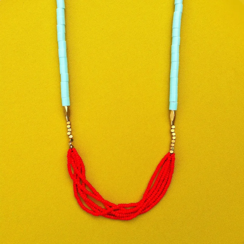 Pop Necklace Red + Light Blue