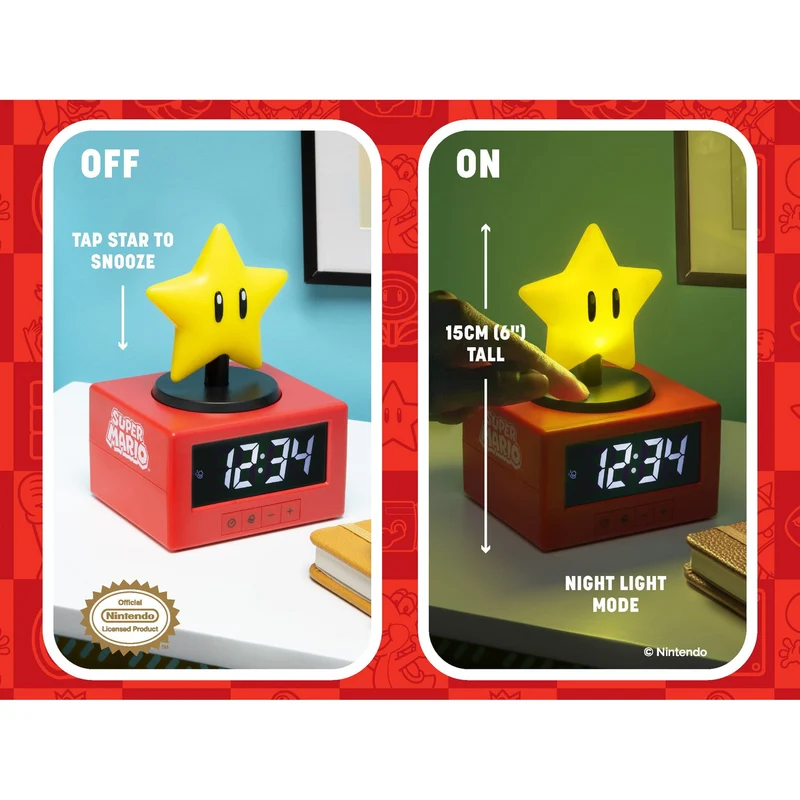 Super Mario Icon Wecker Super Star 15 cm