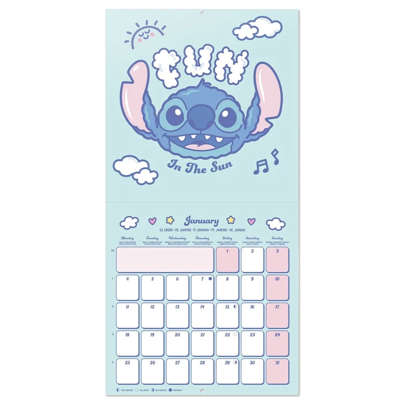 Disney Stitch Wandkalender 2027 30 x 30 cm