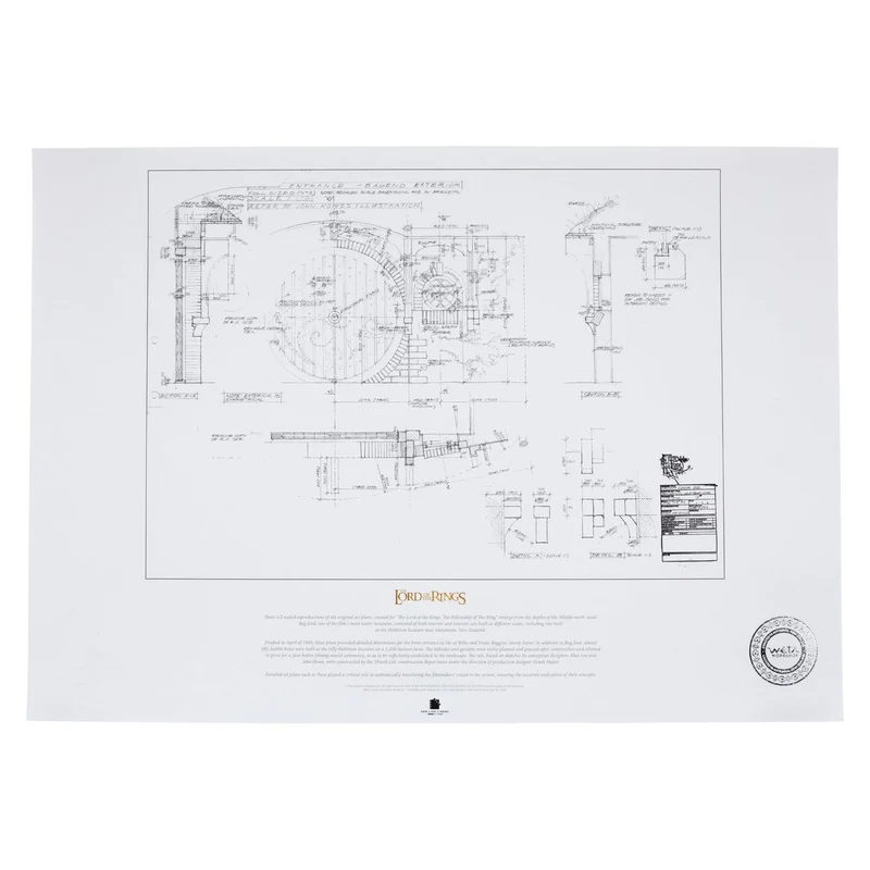 Der Herr der Ringe Bauplan Kunstdruck Beutelsend 59 x 42 cm