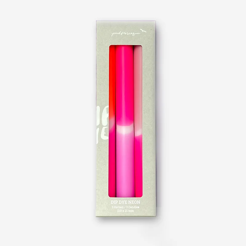 Dip Dye Neon Adorable Sweetheart - Set mit 3 Kerzen