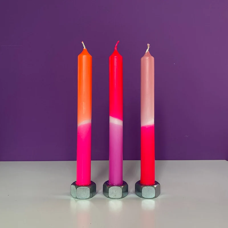 Dip Dye Neon Adorable Sweetheart - Set mit 3 Kerzen