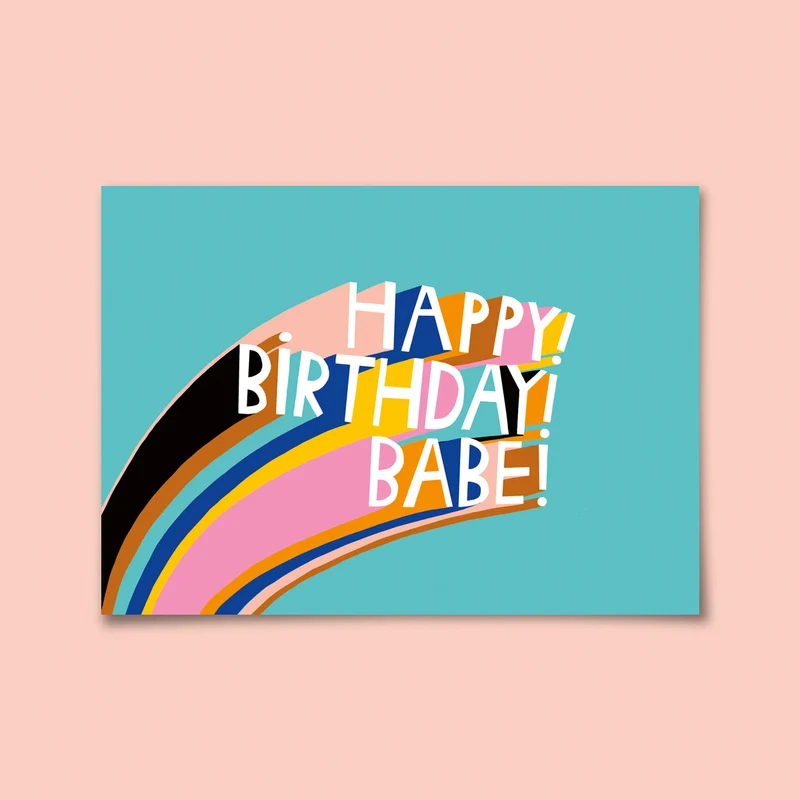 Postkarte Happy Birthday Babe