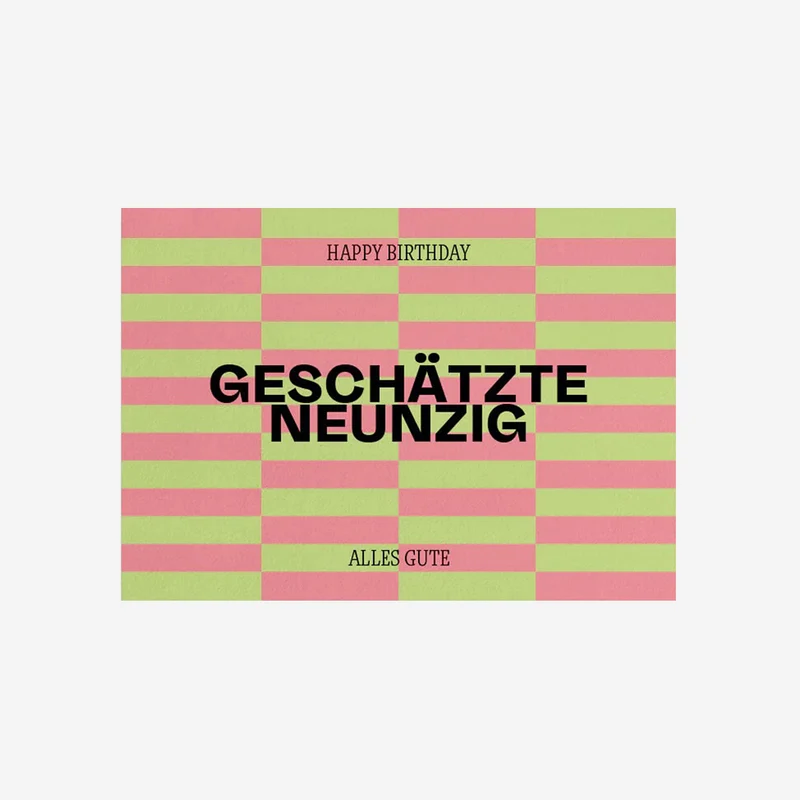 Geschätzte 90 Postkarte