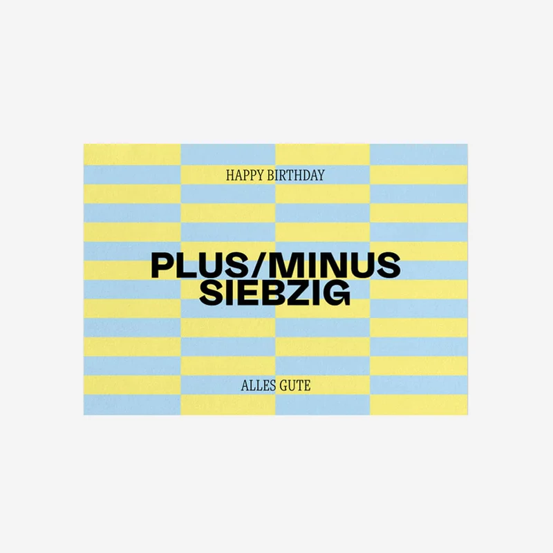Plus / Minus 70 Postkarte