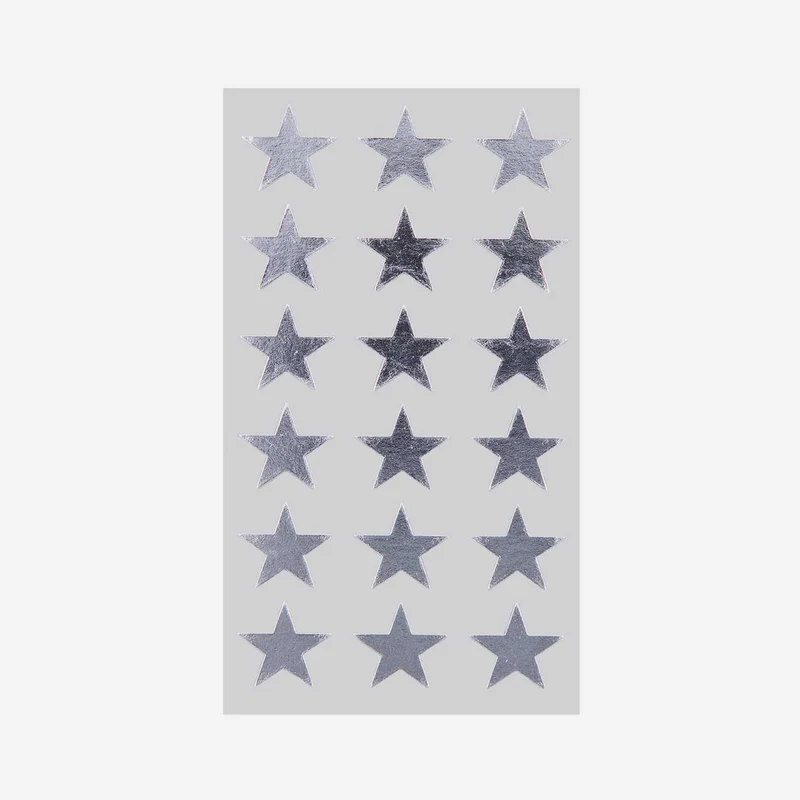 Sticker Sterne Silber – 4 Blatt
