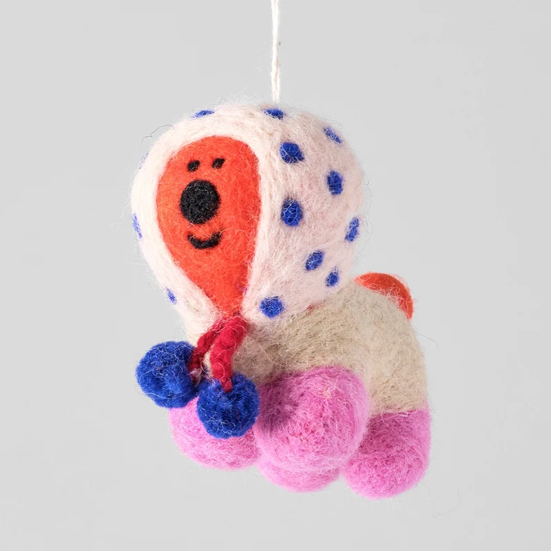Pom Pom Pup Dog Hanging Felt Ornament