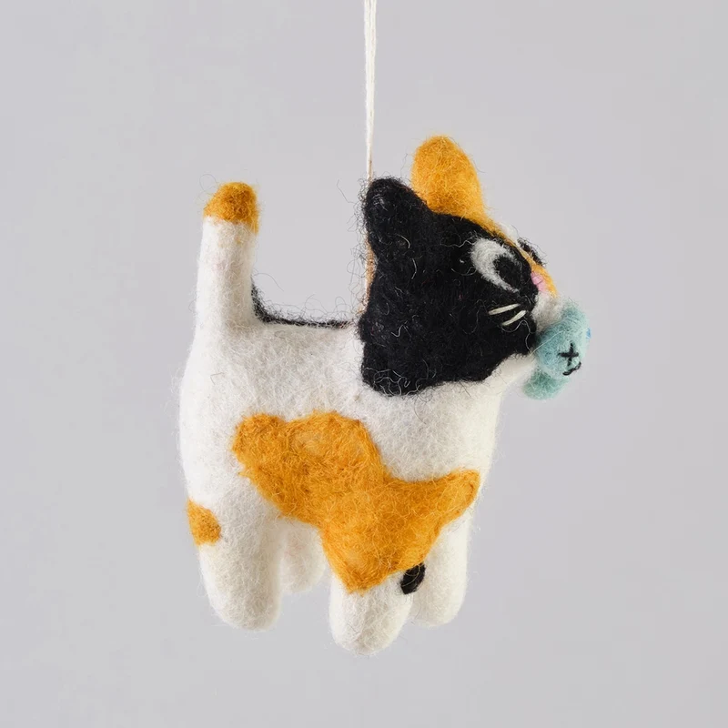 Dwight Cat Hanging Felt Ornament