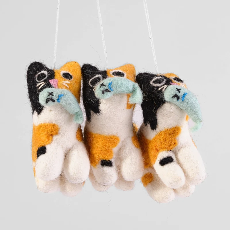 Dwight Cat Hanging Felt Ornament
