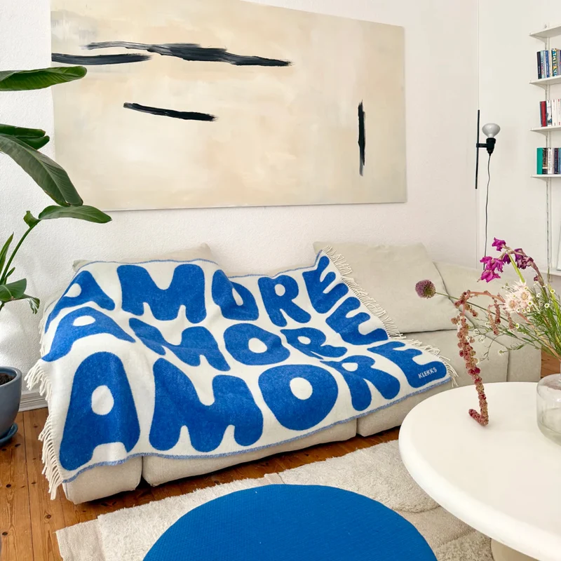 Klekks No. 11 Amore Blue Wolldecke
