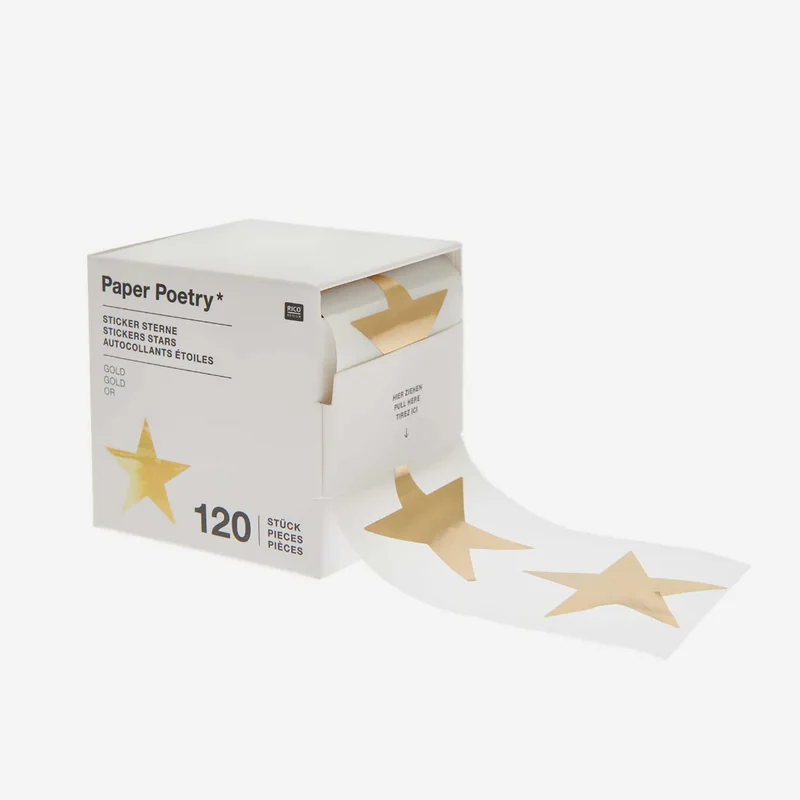 Sticker Sterne Gold – 120 Stk