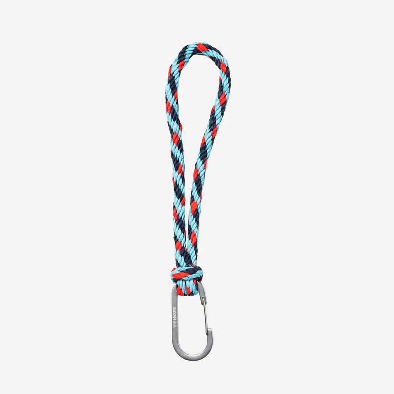 The New Kumihimo Keychain Key Blue & Red Alert