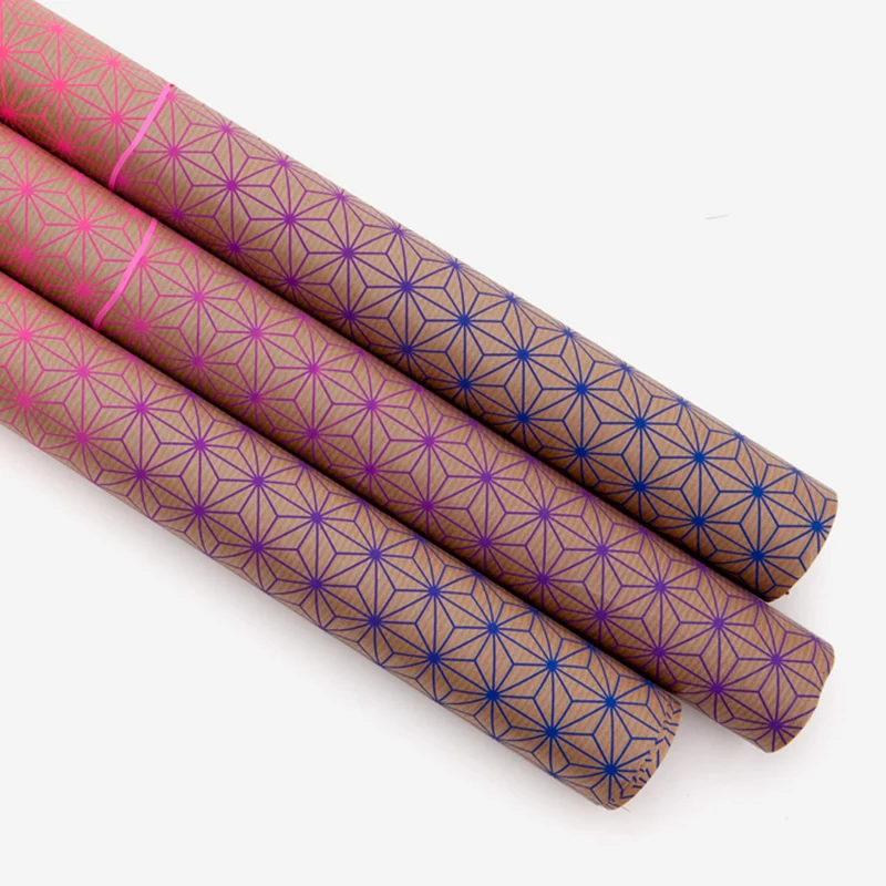 Asanoha Pink-Blau Geschenkpapier