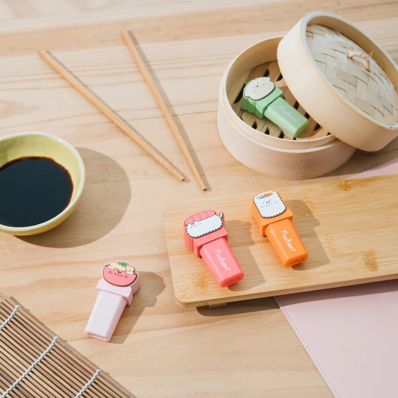 Pusheen Textmarker mit Topper Sushi Roll 4er Set