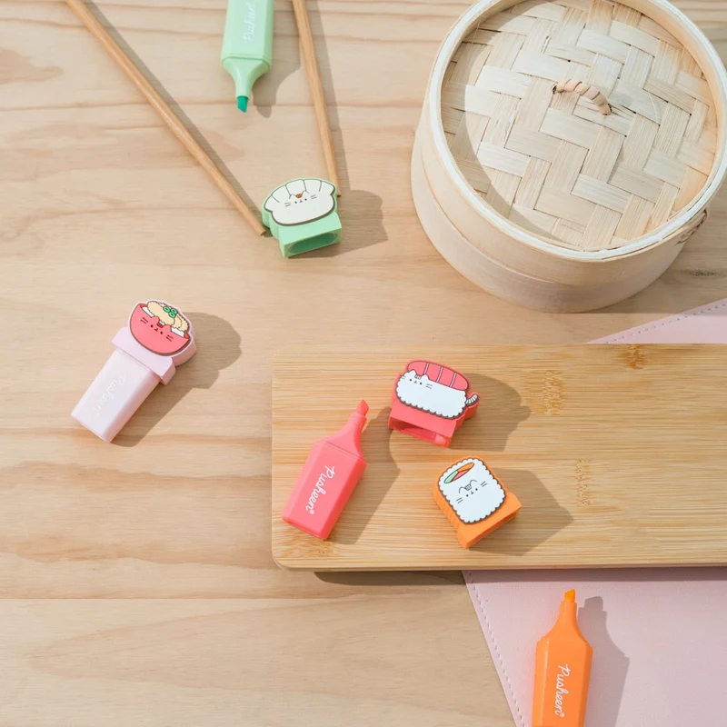 Pusheen Textmarker mit Topper Sushi Roll 4er Set