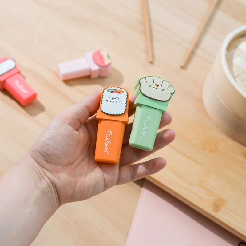 Pusheen Textmarker mit Topper Sushi Roll 4er Set