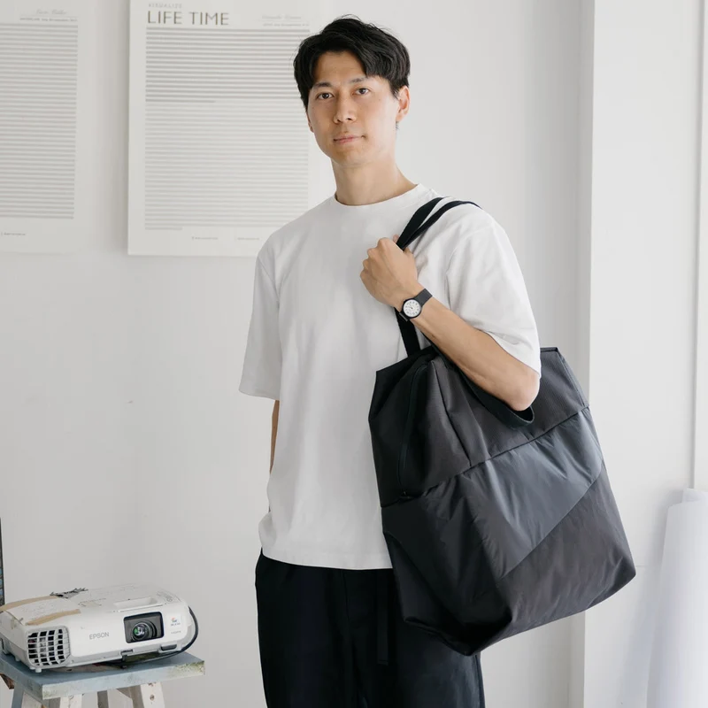 The New Tote Bag L Black & Black