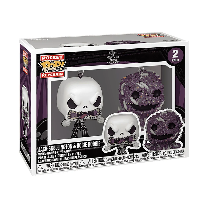 Nightmare Before Christmas - Jack und Oogie Funko Pop Schlüsselanhänger 2er Set