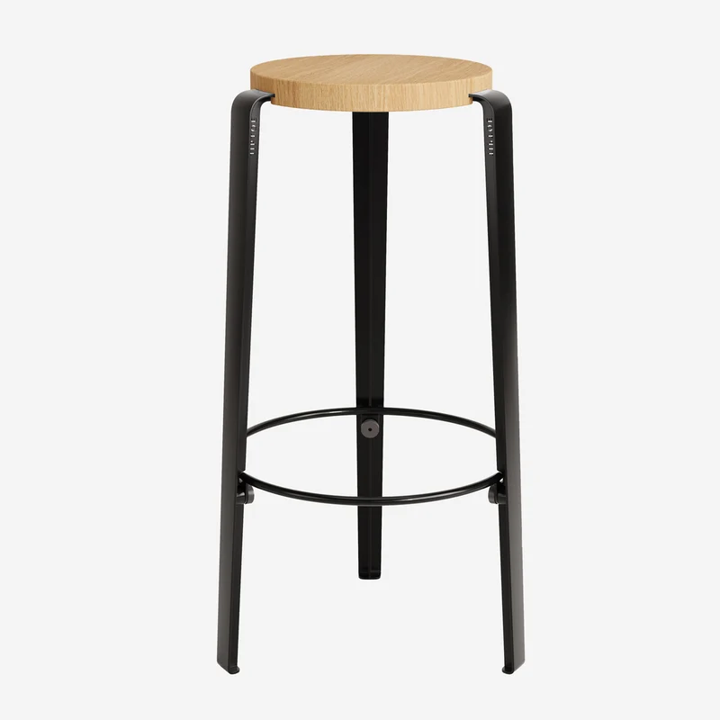 BIG LOU Bar Stool Graphite Black Eiche