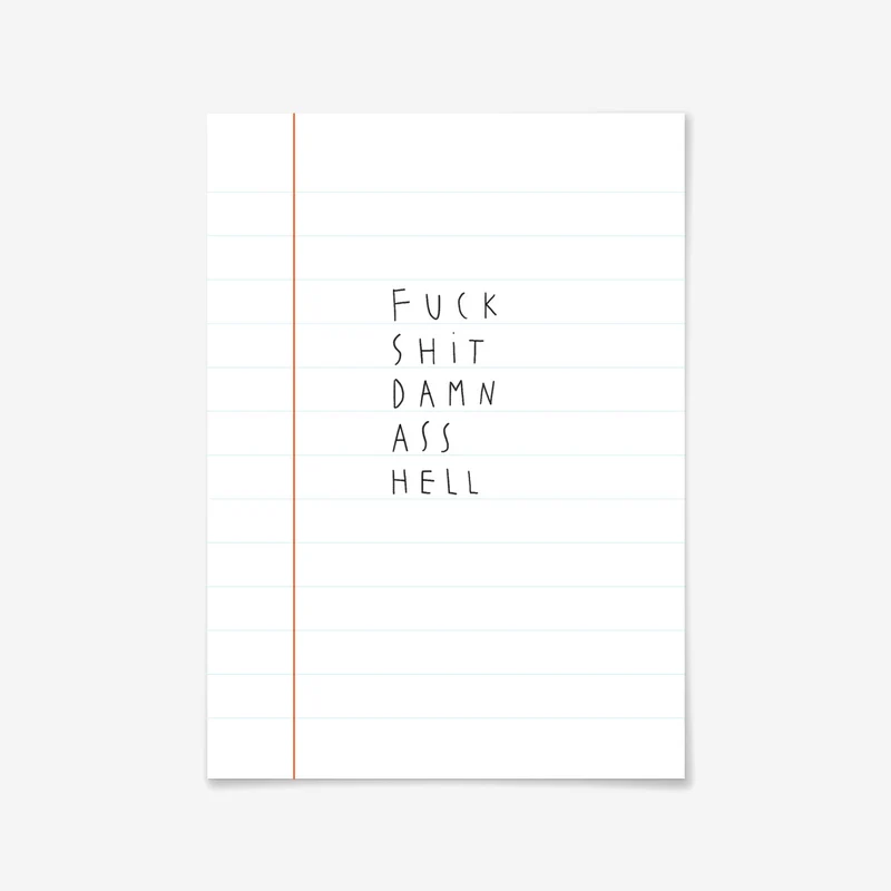 Postkarte Fuck Shit Damn Ass Hell