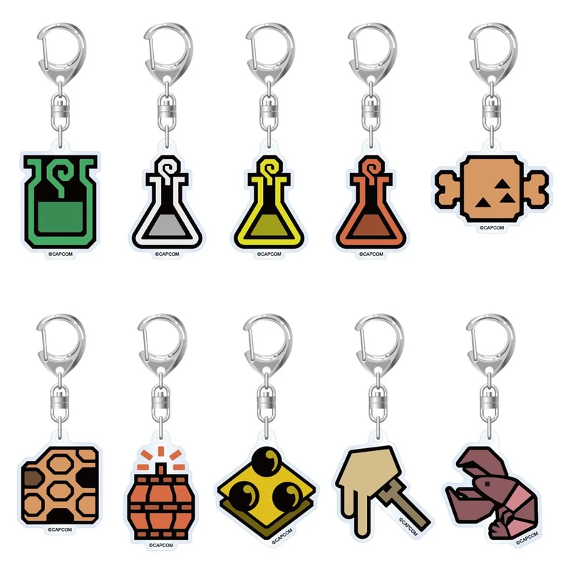 Monster Hunter Wilds Acryl-Schlüsselanhänger Item Icon 6 cm Sortiment (10)