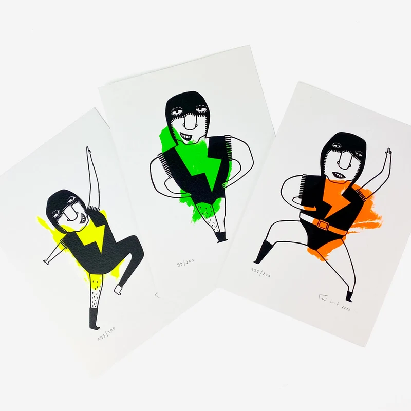 Super-Heldentruppe - Set von 3 Siebdrucken