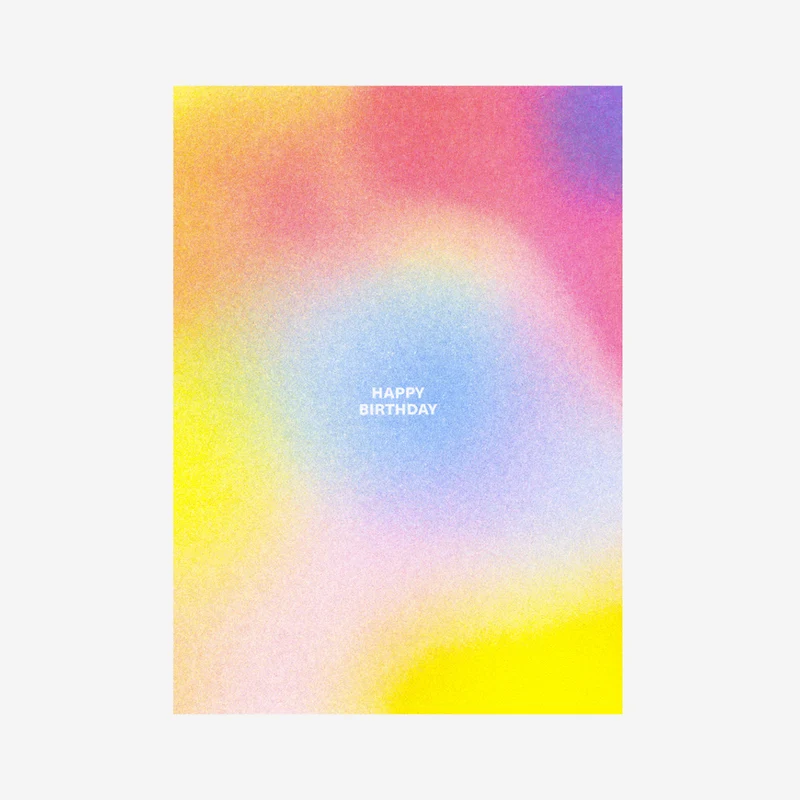 Happy Birthday Riso-Postkarte