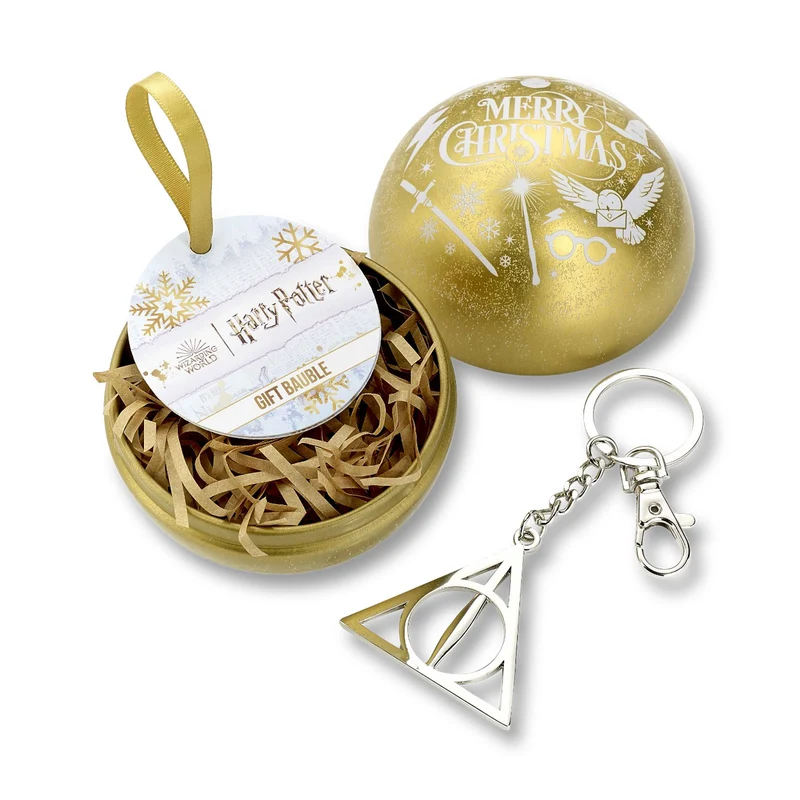 Harry Potter - Weihnachtskugel mit Deathly Hallows Schlüsselanhänger