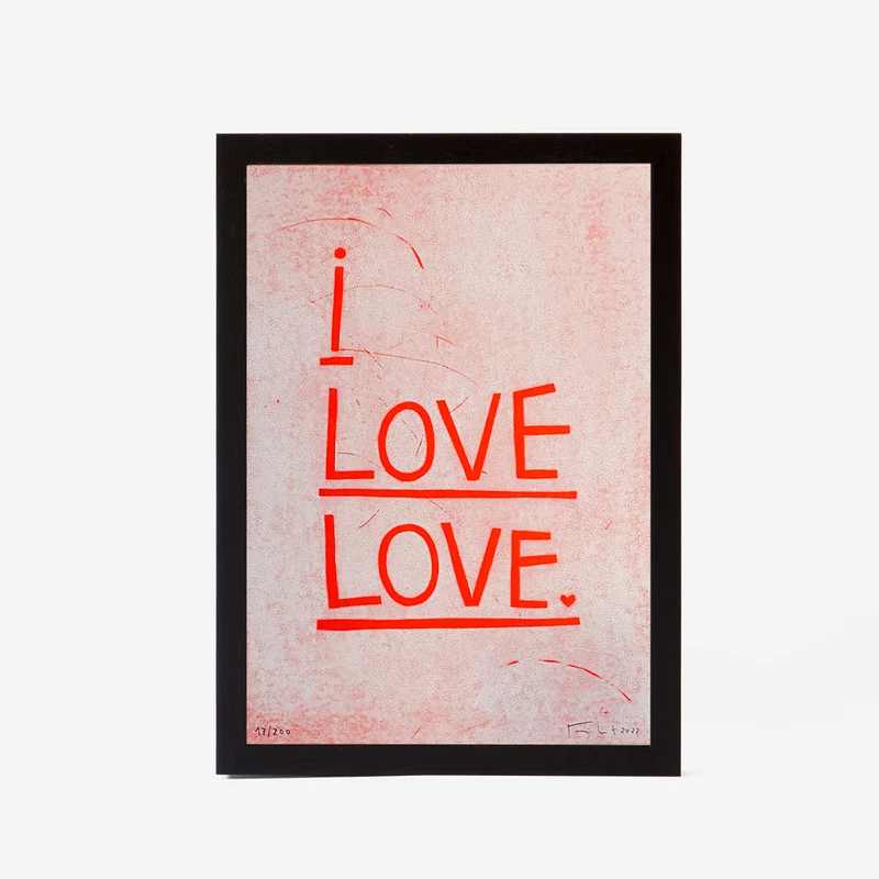 I Love Love Linoldruck