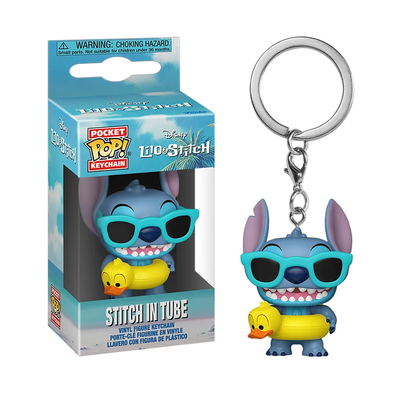Stitch in Schwimmring Funko Pop Schlüsselanhänger - Lilo & Stitch