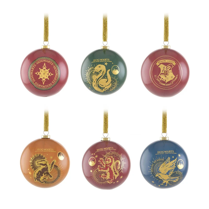 Harry Potter - Häuser Wappen Weihnachtsbaumkugeln 6tlg