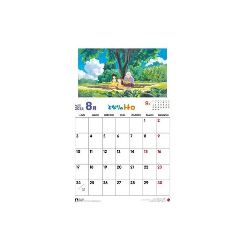 Mein Nachbar Totoro Kalender 2026 *Französische Version*