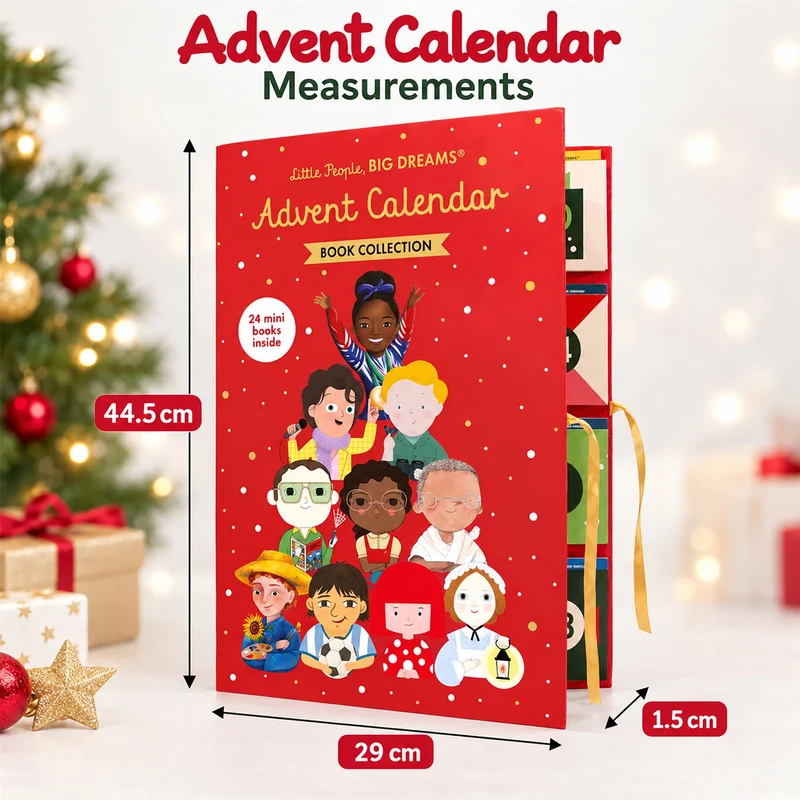 Book Advent Calendar, 24 Mini Children's Christmas Books and Biographies