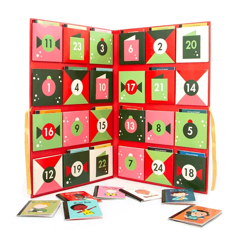 Book Advent Calendar, 24 Mini Children's Christmas Books and Biographies