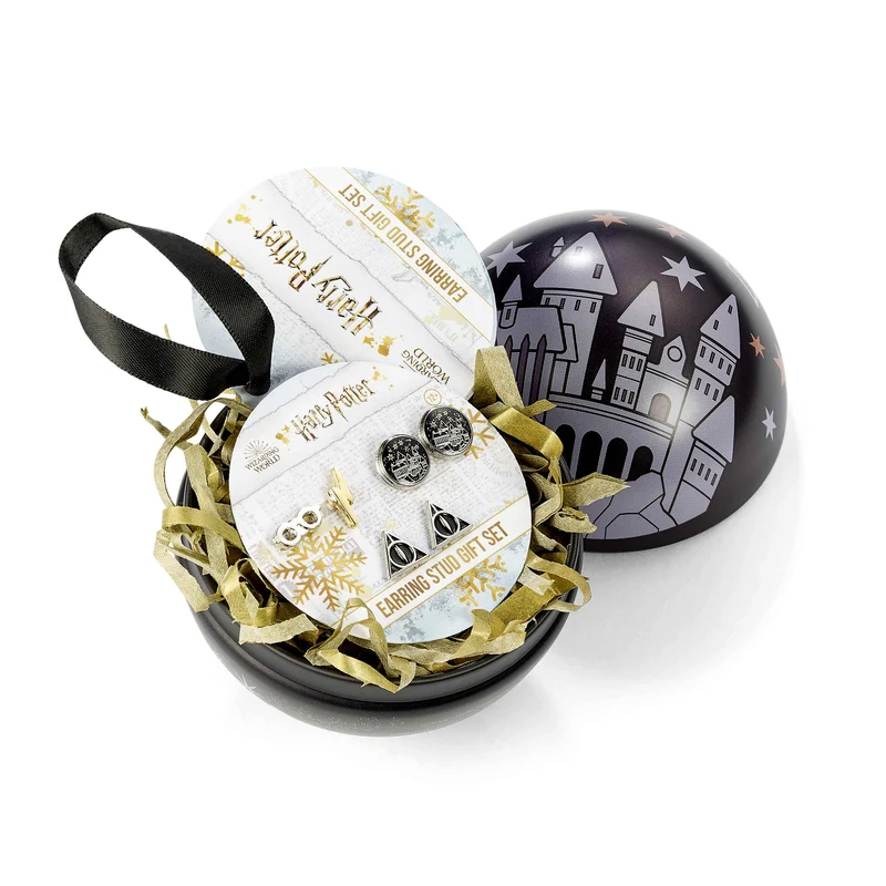 Harry Potter - Hogwarts Weihnachtskugel mit Ohrstecker-Set