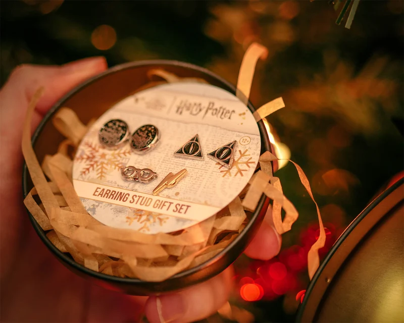 Harry Potter - Hogwarts Weihnachtskugel mit Ohrstecker-Set