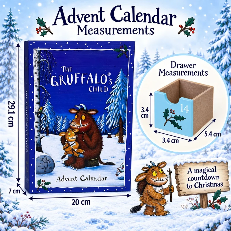 The Gruffalo’s Child Fill Your Own Advent Calendar, Wooden Book Shaped