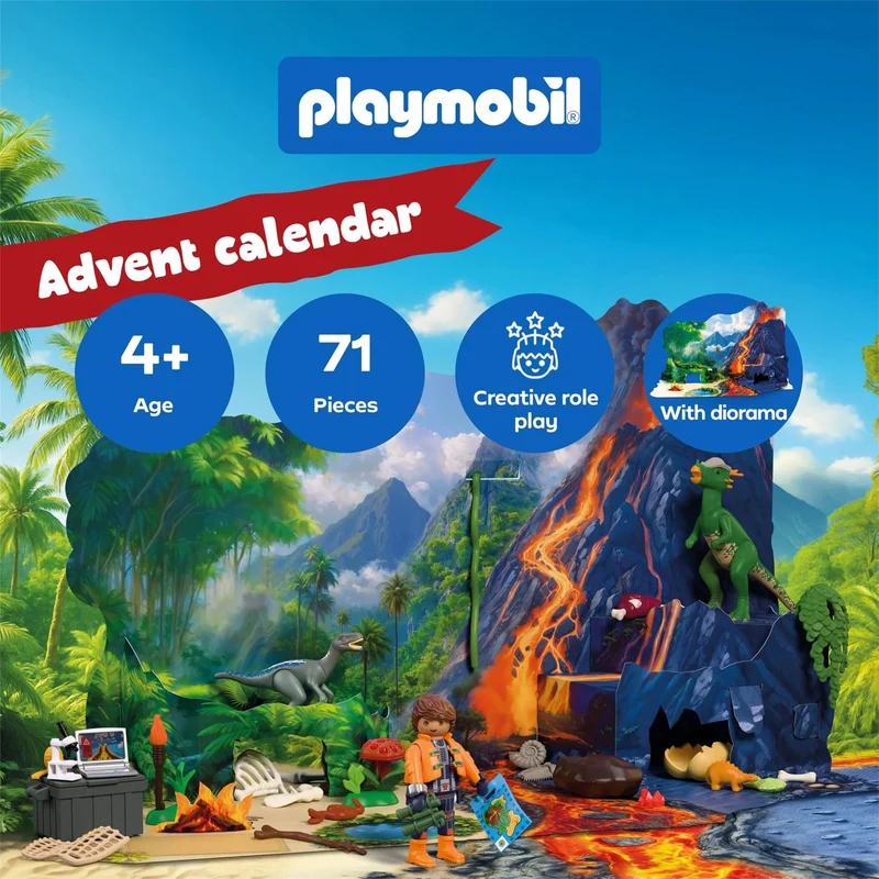 Playmobil Dinosaur Advent Calendar, Dino Expedition Christmas Countdown
