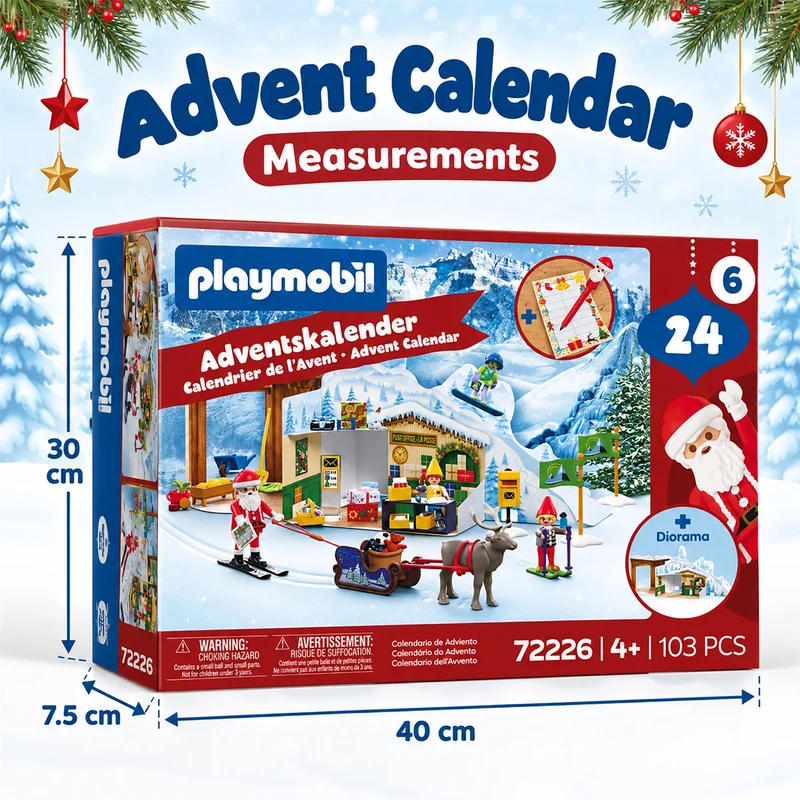 Playmobil Advent Calendar, At The North Pole 24 Door Christmas Calendar Age 4+
