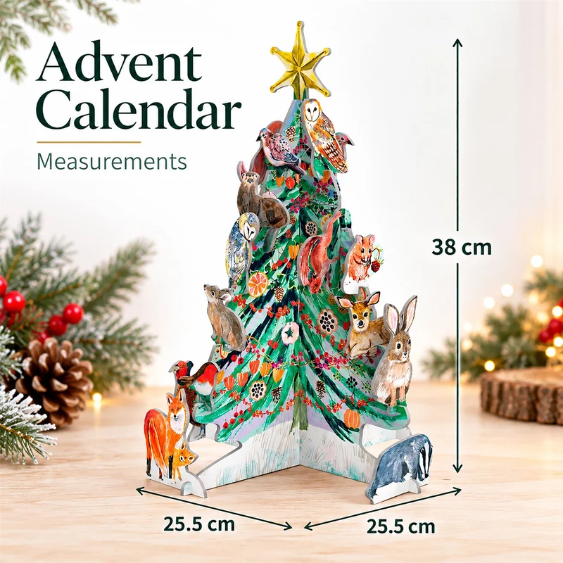 3D Christmas Tree Advent Calendar, Wild Winter's Song Pop & Slot Woodland