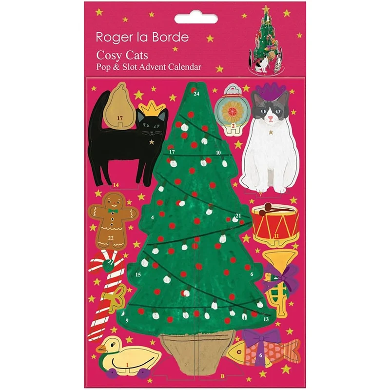 3D Cat Christmas Advent Calendar, Cosy Cat Tree Pop & Slot Petite
