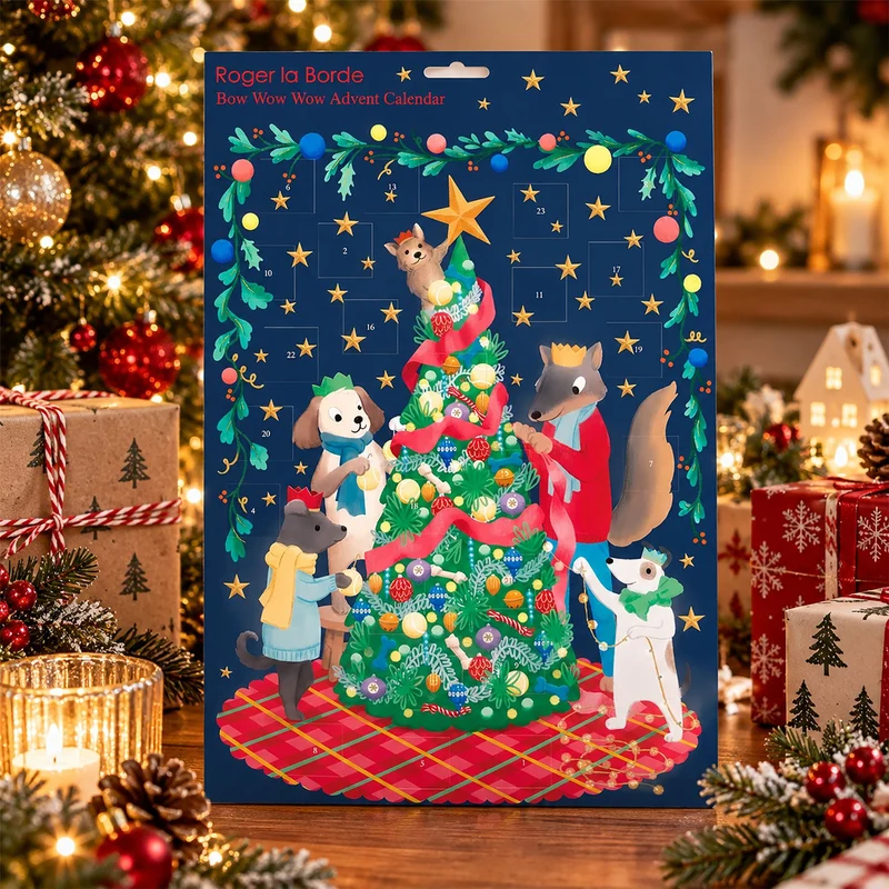 Bow Wow Wow Christmas Advent Calendar, 42cm Picture Dog Advent Calendar