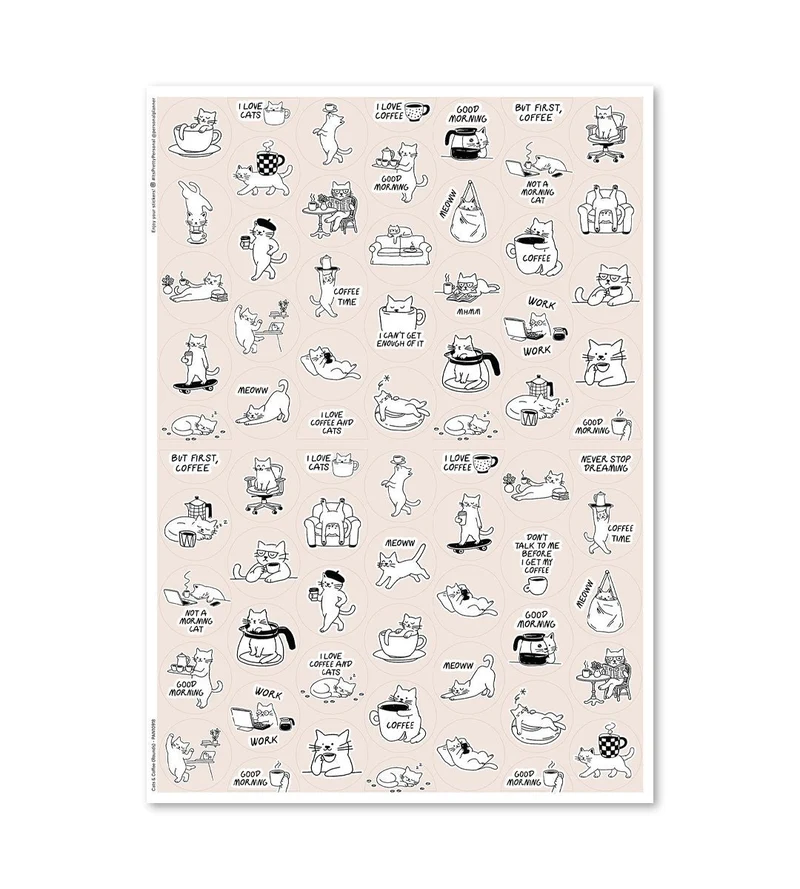 Sticker - Cats & Coffee (Rounds)