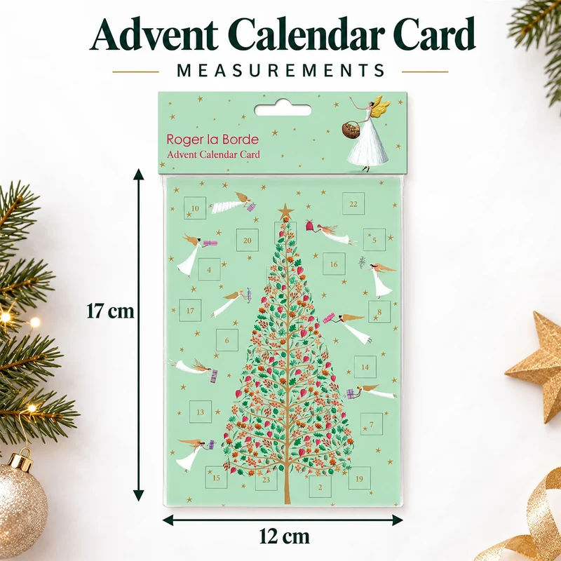 Angel Trees Christmas Advent Calendar Greetings Card, Christmas Tree 17cm