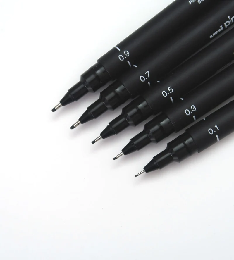 Fineliner - Uni Pin 5er Set - Schwarz
