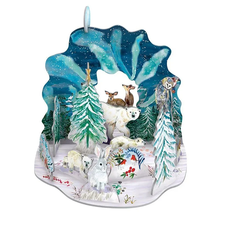 Aurora Bears Pop & Slot Christmas Advent Calendar Large, 3D Christmas Scene