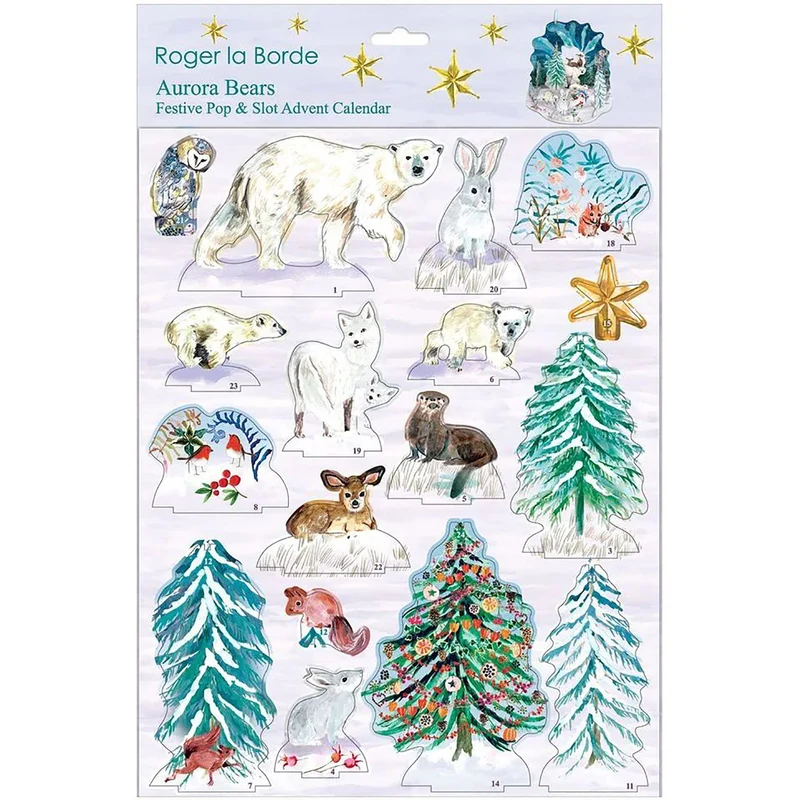 Aurora Bears Pop & Slot Christmas Advent Calendar Large, 3D Christmas Scene