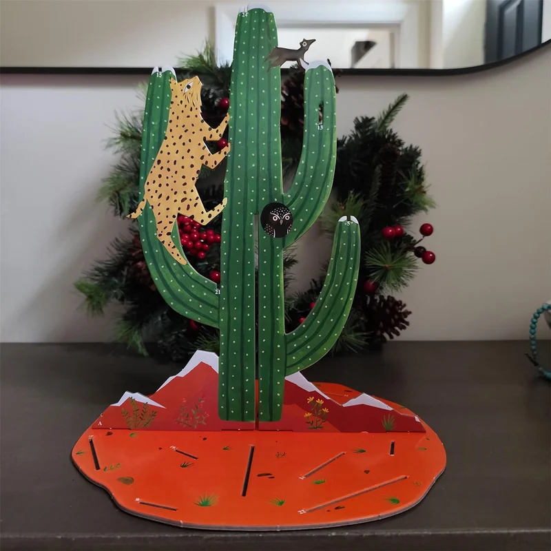 Christmas Cactus Pop & Slot Christmas Advent Calendar Large, 3D Advent Calendar